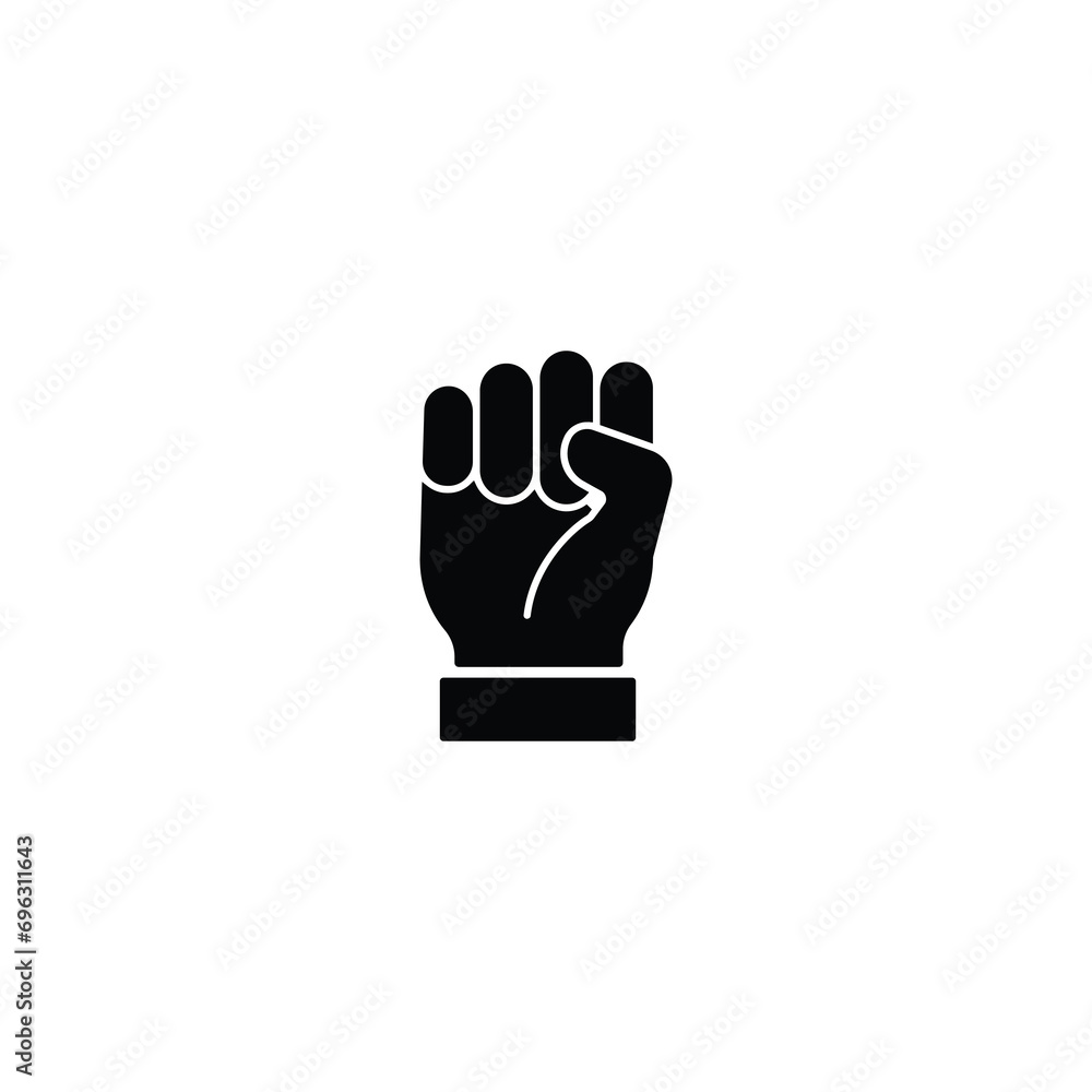 Poster hand clenched icon, hand clenched sign vector for web site computer and mobile app