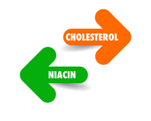 Cholesterol and niacin. Cholesterol reduction and cardiovascular and heart health.