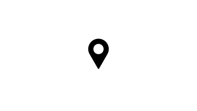 location animation on white background searching place .