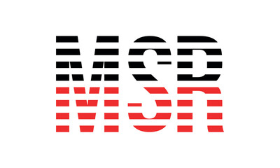 MSR three initial letter iconic line negative space minimal logo design vector template. monogram, abstract, wordmark, business, typography, minimalist, brand, company, flat, modern, unique, simple