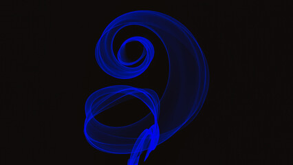 Blue smoke in black background, blue flames