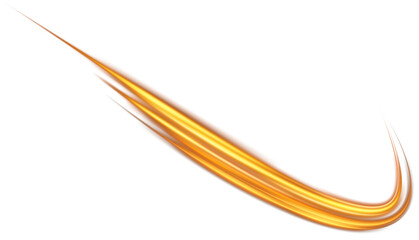 Abstract golden light lines of speed movement. Light everyday glowing effect. Semicircular wave. Light trail curve swirl. Neon lines of speed and fast wind. Optical fiber incandescent. Blue glowing sh