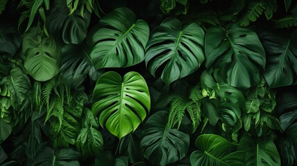 Green Monstera Leaves Adorning Public Space Walls: A Fusion of Nature and Urban Aesthetics - obrazy, fototapety, plakaty