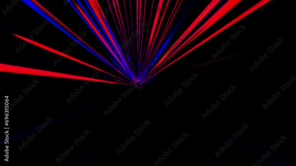Canvas Prints glowing red and blue line light rays rotating on black background. symmetry neon tunnel backdrop ani