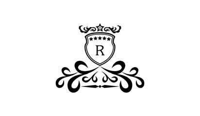 invitation card with wedding rings Logo R