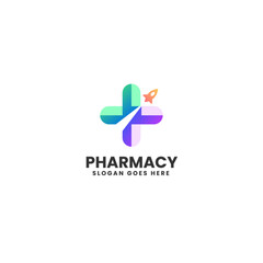 Vector Logo Illustration Pharmacy Gradient Colorful Style