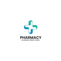 Vector Logo Illustration Pharmacy Gradient Colorful Style