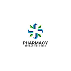 Fototapeta na wymiar Vector Logo Illustration Pharmacy Gradient Colorful Style