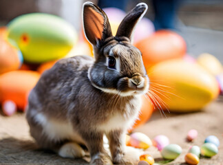 Fototapeta na wymiar Detailed bunny Easter cozy focused high quality.