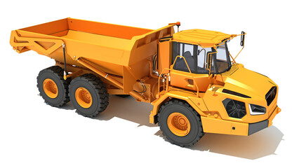 Mining Dump Truck heavy construction machinery 3D rendering on white background © 3D Horse