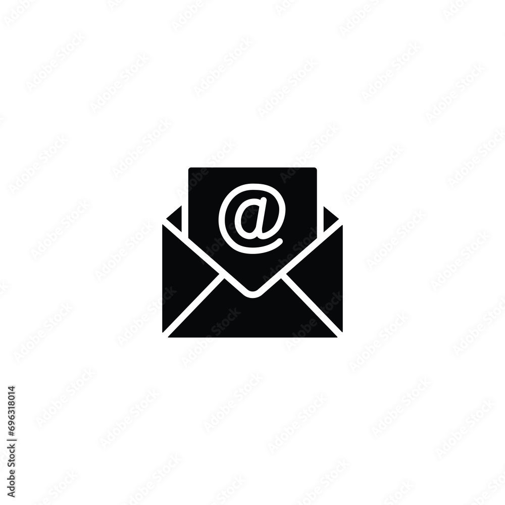 Poster email icon, envelope mail services icon, contacts mail symbol vector for web site computer and mobil