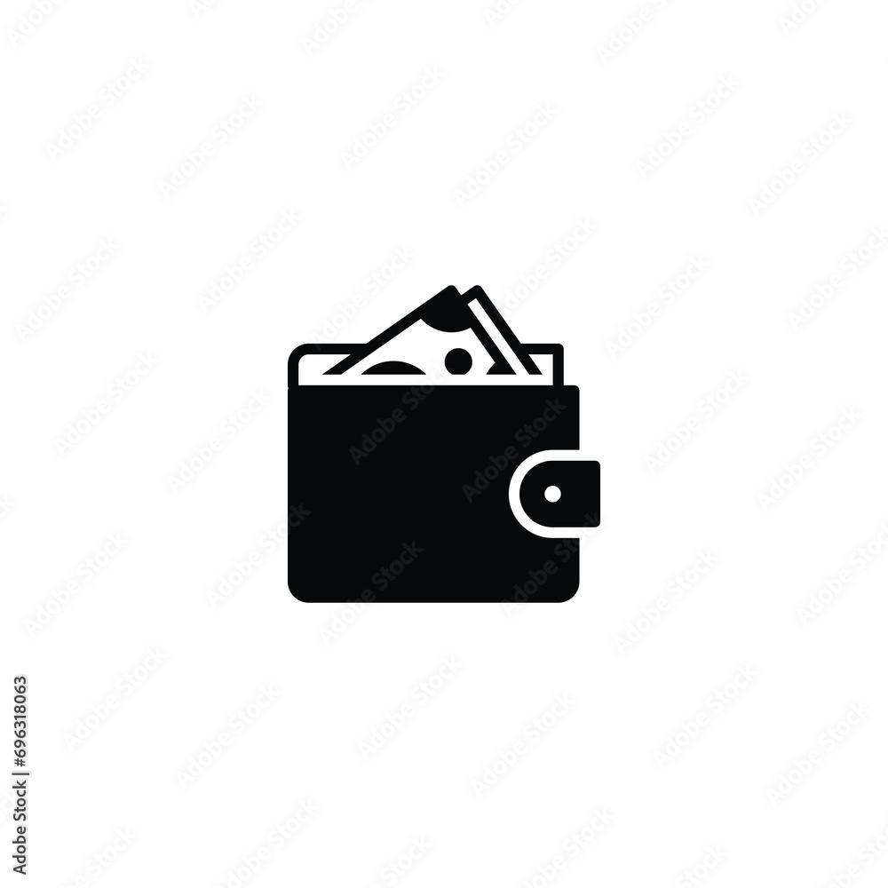 Poster wallet icon with dollar money icon vector for web site computer and mobile app