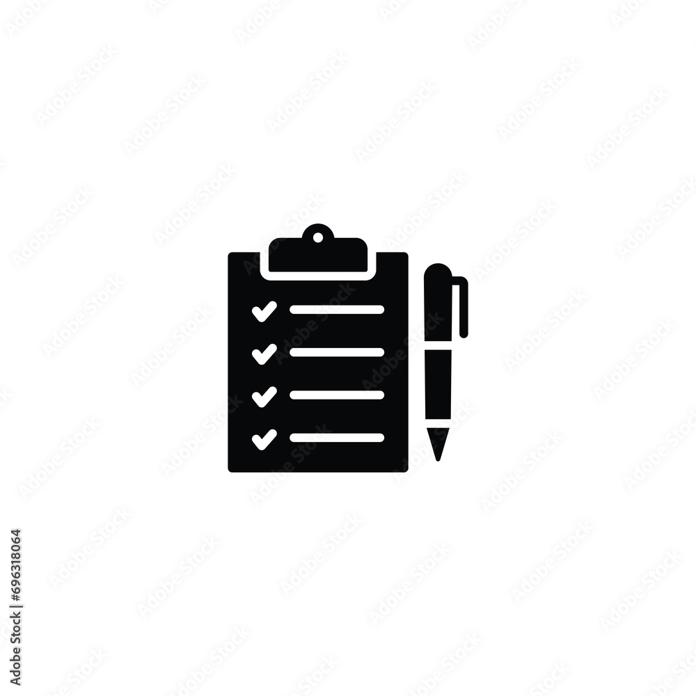 Poster clip board with pen icon , clipboard sign vector for web site computer and mobile app
