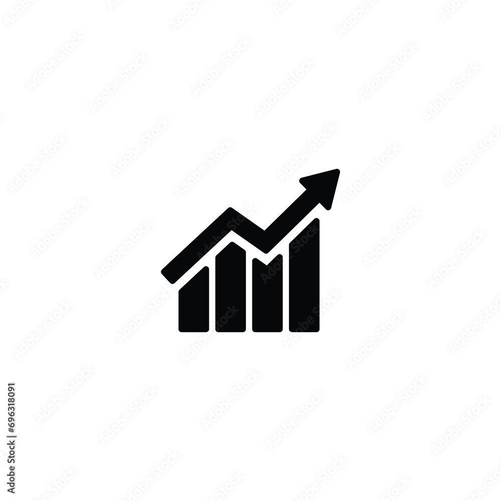 Poster growth graphic icon, statistic icon, diagram sign vector for web site computer and mobile app