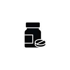 Drug bottle icon, Drug bottle sign vector for web site Computer and mobile app