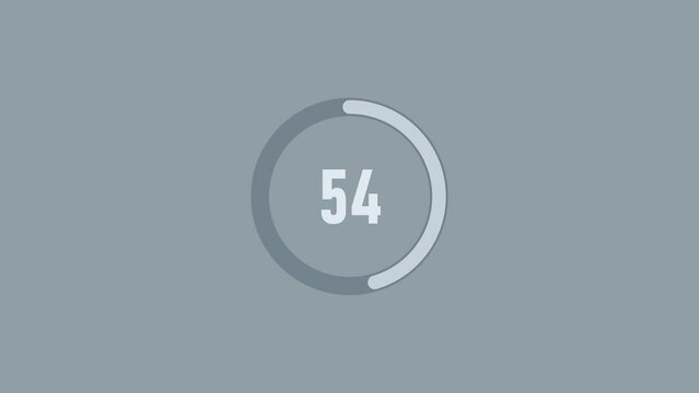 Counting 0 to 75 Percentage Loading Circle on Gray Background