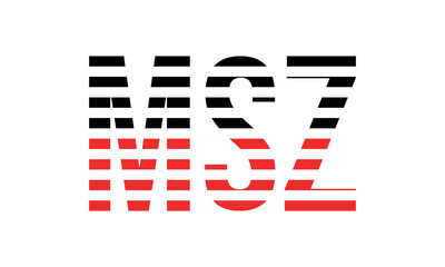MSZ three initial letter iconic line negative space minimal logo design vector template. monogram, abstract, wordmark, business, typography, minimalist, brand, company, flat, modern, unique, simple