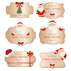 Christmas and New Year set with cute Santas. Great element for your decoration.