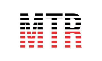 MTR three initial letter iconic line negative space minimal logo design vector template. monogram, abstract, wordmark, business, typography, minimalist, brand, company, flat, modern, unique, simple