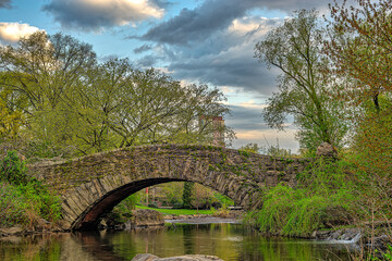 Gapstow Bridge in Central Park,early spring