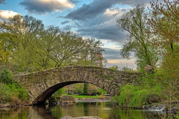Photo sur Plexiglas Pont de Gapstow Gapstow Bridge in Central Park,early spring