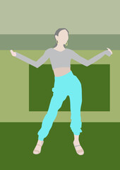 person dancing on the green - 696320818