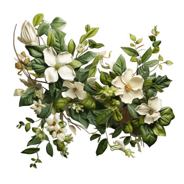 Ornamental shrub flowery plants cutout on Transparent Background PNG