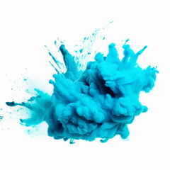 Bright cyan blue holi paint color powder festival, ai technology