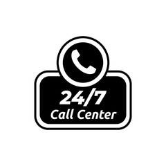 Call center vector logo template on white background
