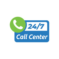 Call center vector logo template on white background
