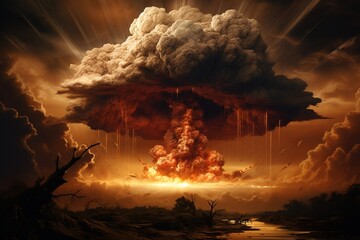 nuclear explosion mushroom cloud