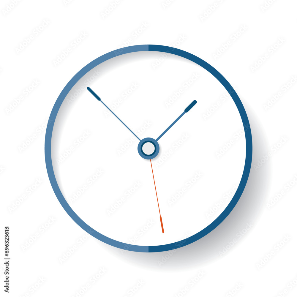 Aufkleber clock icon in flat style, timer on white background. fine lines. business watch. vector design eleme