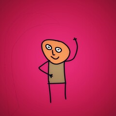 character of a person with a heart shaped balloon