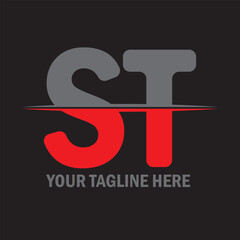 Modern ST logo design Monogram for business template