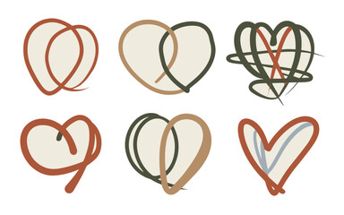 Abstract hearts vector clipart. Valentine's day vector clipart.