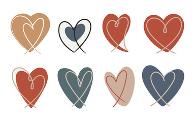 Abstract hearts vector clipart. Valentine's day vector clipart.