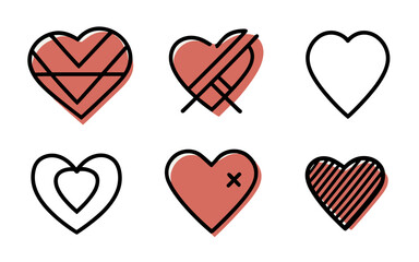 Abstract hearts vector clipart. Valentine's day vector clipart.