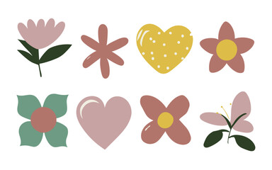 Abstract hearts vector clipart. Valentine's day vector clipart.