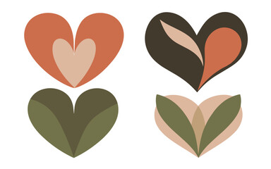 Abstract hearts vector clipart. Valentine's day vector clipart.