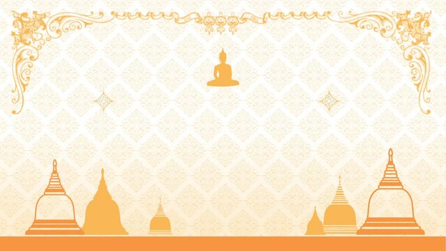 Classic golden orange Buddhist holy day video