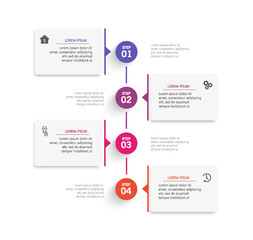 Creative business infographic template with icons and 4 options or  steps. Can be used for workflow layout, diagram, annual report, web design