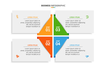 Creative business infographic template with icons and 4 options or  steps. Can be used for workflow layout, diagram, annual report, web design