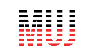 MUJ three initial letter iconic line negative space minimal logo design vector template. monogram, abstract, wordmark, business, typography, minimalist, brand, company, flat, modern, unique, simple