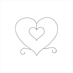 Continuous beautiful one line love drawing art design