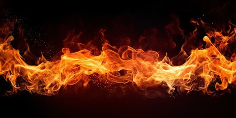 Dance of flames takes center stage showcasing primal beauty and untamed energy of fire. Vibrant hues of orange and red create visual flames leap and intertwine casting warm and enchanting glow