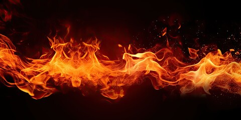 Dance of flames takes center stage showcasing primal beauty and untamed energy of fire. Vibrant hues of orange and red create visual flames leap and intertwine casting warm and enchanting glow