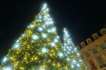 Paris, France. Christmas illuminations at Place Vendôme. December 17, 2023.