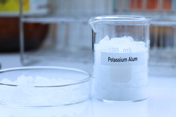 Potassium Alum in chemical container , chemical in the laboratory and industry