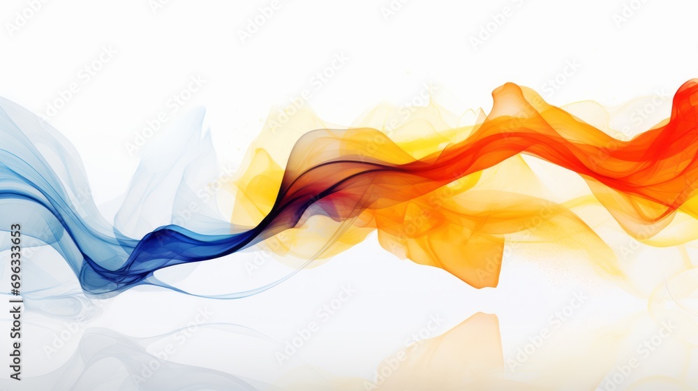 Aufkleber white background with muti color wave on isolated background with paace for text and grapichs