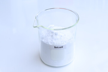 Boric acid in chemical container , chemical in the laboratory and industry